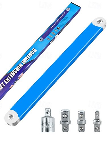 sada prodlužovacích klíčů s odsazeným závitem, prodlužovací klíč s odsazeným závitem 15,4 palce s adaptéry čtvercového pohonu 1/2", 1/4", 3/8" a ráčnovým klíčem 3/8", univerzální prodlužovací nástroj