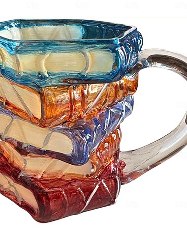 bemalte Buchtasse, originelle Kaffeetassen für Buchliebhaber, Geschenke für Frauen, einzigartige Kaffeetassen, 325 ml, coole, lustige, süße Trinkbecher für Bücherwürmer, Leser, Schriftsteller,