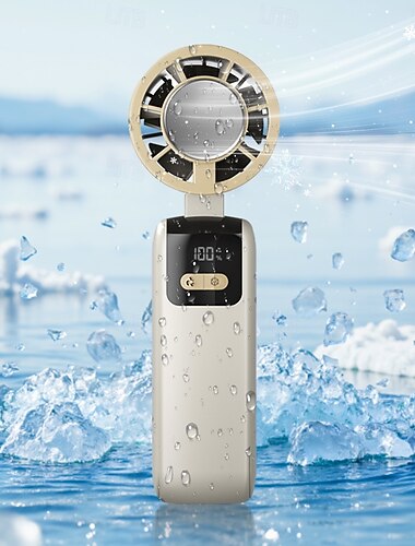 1 ventilateur de refroidissement portatif avec 100 niveaux de refroidissement et pliable, mini ventilateur portable à semi-conducteur turbo