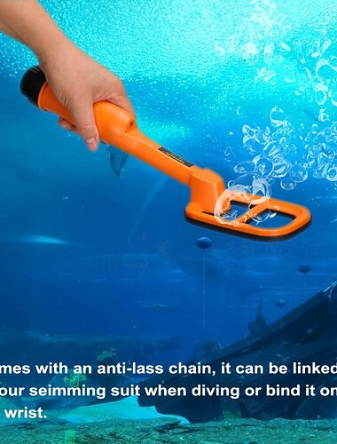 גלאי מתכות תת-ימי גלאי מתכות עמיד למים לחלוטין למבוגרים מתחת למים 100 רגל, יכול לזהות את כל המתכות עם סליל גדול, מדויק ומדויק