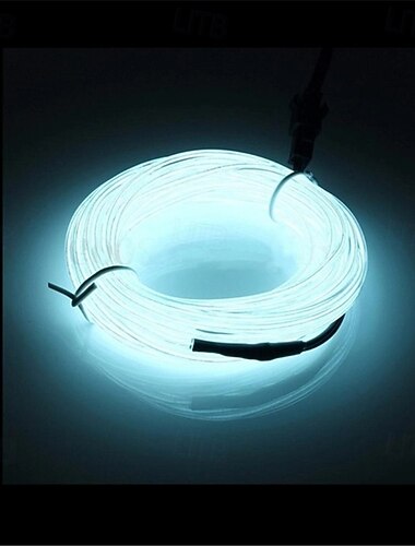 Tira de luces LED de 5 m con cable EL, luces de neón brillantes con batería, cuerda de bricolaje para carnaval, tubo que brilla en la oscuridad, luz negra para Halloween, decoración para fiestas de baile y Navidad para coche