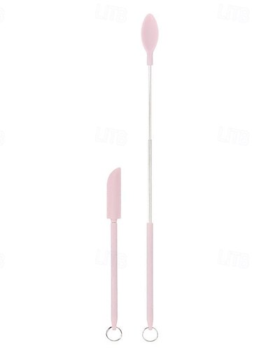 מרית סיליקון טלסקופית מיניאטורית מתכווננת, מגרדת בקבוקים נשלפת, ידית נירוסטה, מרית סיליקון קטנה להסרת שאריות חמאת בוטנים, ריבה, קרם גוף, מייקאפ וקרם גוף