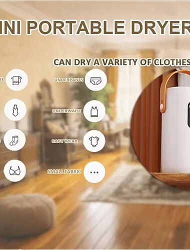 Secadora de ropa portátil, compacta, eléctrica, plegable, para el hogar, ideal para dormitorios.