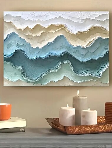 Arte em tela abstrata moderna sem moldura para sala de estar e quarto, decoração de parede branca