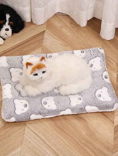 室内猫用キャットブランケット、ベッドマット用超ソフトペットブランケット、加熱式キャットベッド、プレミアムフランネル生地の猫犬用自己発熱ペットクッションパッド、心地よく落ち着くキャットブランケット