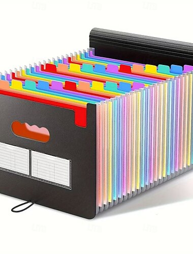 Aktenordner, Fächermappe mit 25 Fächern, Dokumentenhalter aus Kunststoff für A4 &Organizer für Quittungen und Papiere im Briefformat für Büro, Schule und Zuhause