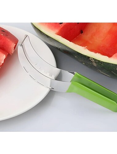 Coupe-pastèque en acier inoxydable, outil de coupe rapide de fruits, couteau à pastèque multifonctionnel en acier inoxydable, coupe-melon, séparateur de fruits, gadget de cuisine pour cantaloup, melon