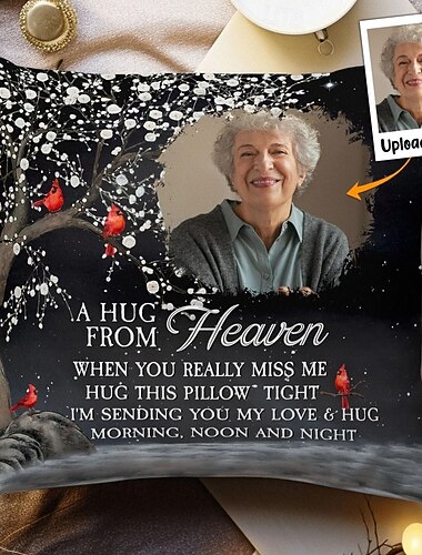 Personligt minnesfotoörngott anpassat bildörngott en kram från himlen jag är alltid med dig sympatigåvor för förlust av nära och kära