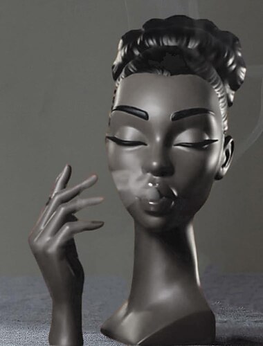 Head Incense Burner Black Woman, Black Lady Head Scents Burner Black Women Head, Head Incense Burner Black Woman,Headscents Incense Holder for Various Environments