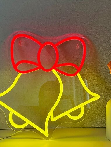 1 Paczka Neonowego Znaku Wesołych Świąt do Dekoracji Ściennej Zasilane USB Kolorowe Litery Neonowe Przyciemniane Czerwono-Zielone Wesołych Świąt Świecący Znak na Przyjęcia Salon Klub