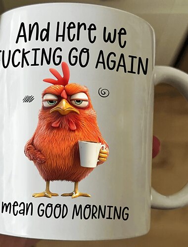 caneca engraçada aqui vamos nós de novo, quero dizer, bom dia, presentes de natal para colegas de trabalho, amigos e familiares