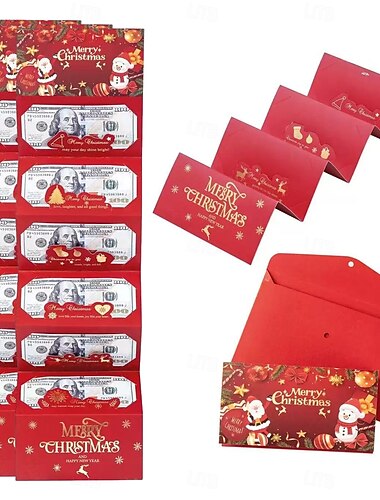 Christmas Money Gift Cards Envelope for Cash Gifts, Christmas Party Gifts Money Holder for Men Women Girl Boy