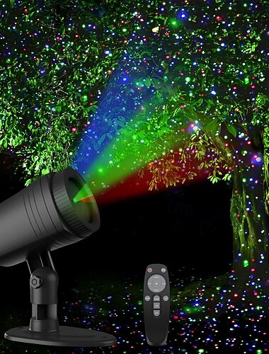 Lumières de Projecteur de Noël Extérieur Lumière de Projection Étoiles Rouges et Vertes avec Télécommande Décoration de Fête de Noël Nouvel An Étanche et Résistante au Gel