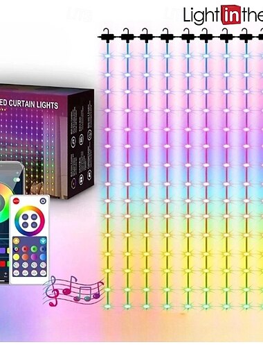 elegantti hääjuhlien vastaanotto bluetooth rgb phantom verhovalo – usb-virtalähde 300/450 led nahkalanka led merkkijono valot juhlan sisustukseen