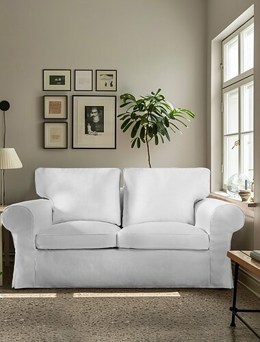 Capa para Sofá de 2 Lugares 100% Algodão Capa de Loveseat Capa Macia e Respirável para Máximo Conforto