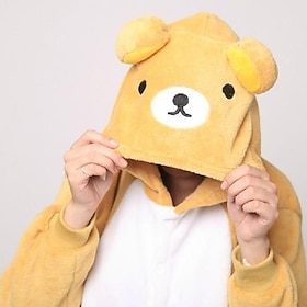 Adults' Patchwork Kigurumi Pajamas with Slippers Onesie Costume Carnival Costume Bear Onesie Pajamas Kigurumi Pajamas Pajamas Funny Costume For Men and Women C