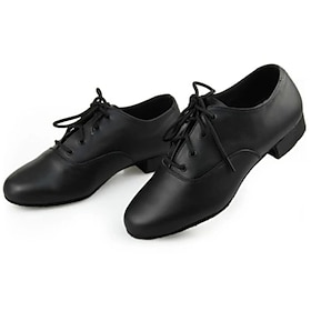 Men's Latin Shoes Ballroom Dance Shoes Practice Trainning Dance Shoes Line Dance Indoor Professional Ballroom Dance Flat Lace-up Flat Heel