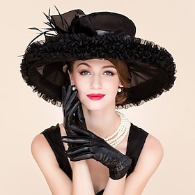 Feather Organza Fascinators Hats Headpiece Classical Feminine Style