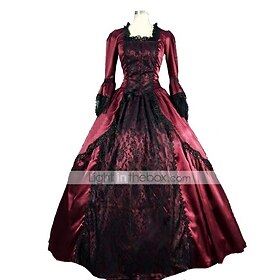 Dress Rococo Victorian 18th Century Floor Length Knee Length Dress Party Costume Plus Size Normal Customized Lace Lace Ball Gown Fancy Dress Women's Girls' Pro
