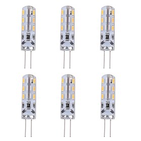 1W G4 Bi-pin LED Bulb Light 24 SMD 3014 Red Blue Green Decorative Atmosphere Lighting DC 12V (6 Pcs)