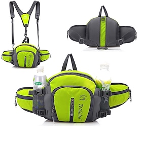 marsupio da trekking impermeabile con portaborraccia – marsupio multifunzionale da corsa all'aperto con cinghie regolabili per campeggio e ciclismo