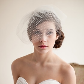 Two-tier Vintage Style / Classic Style / Birthday Wedding Veil Blusher Veils / Birdcage Veils With Pure Color Tulle