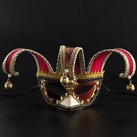 Carnival 2026 Carnival Mask Clown Venetian Jester Carnival Venetian Mask Masquerade Mask Half Mask Half Face Lace Adults' Women's Female Carnival Masquerade Ma