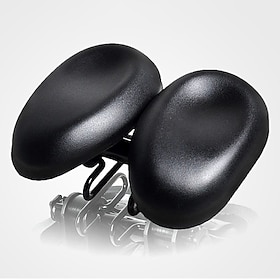 Acacia Bike Saddle / Bike Seat Ergonomical Dual Pad Adjustable Extra Wide / Extra Large Double Noseless PU Leather High-Density Foam PVC Cy