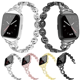 Klokkerem til Fitbit Versa 2 / Versa Lite / Versa SE / Versa Fitbit Versa Rustfritt stål Erstatning Stropp Bling Diamond Smykker armbånd Armbånd