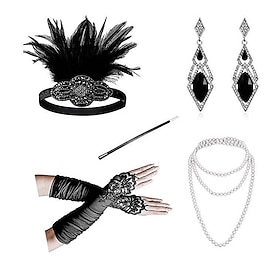 Headbands Earrings Pearl Necklace Halloween Costume Outfits 1920s Halloween Alloy For The Great Gatsby Cosplay Women's Costume Jewelry Fashion Jewelry / Gloves