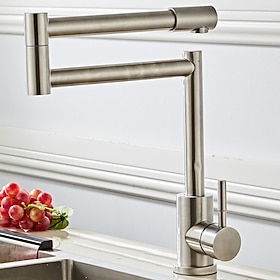 Grifo de cocina: grifo monomando de un orificio, níquel cepillado, grifos de cocina contemporáneos independientes