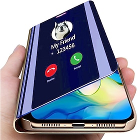 Phone Case For Samsung Galaxy S24 S23 S22 Plus Ultra S21 FE A73 A33 A52 Full Body Case Flip with Stand Holder Flip Mirror PC PU Leather