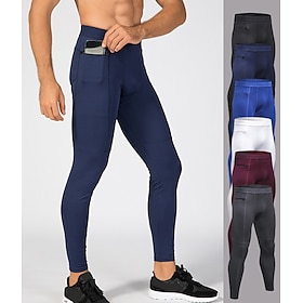 YUERLIAN Homme Collant Legging Couche De Base Avec Poche Téléphone Taille Haute Sous Vêtement L'hiver Aptitude Exercice Physique Fonctionne