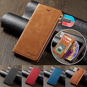 Phone Case For Samsung Galaxy S25 S24 S23 S22 S21 FE S21 Ultra Plus S20 Full Body Case Leather Flip Flip Card Holder Magnetic Solid Colored PU Leather