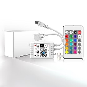 zdm wifi trådløs ledet smart kontroller som jobber med android og ios system mobiltelefon gratis app for rgb led lys 5v til 28v dc 4a kommer med en 24 nøkler f