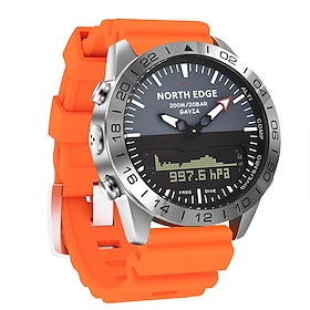 NORTH EDGE Men Digital Watch Outdoor Sports Tactical Wristwatch Compass Altimeter Alarm Clock Countdown Silicone Strap Watch