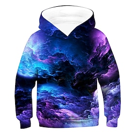 Chico 3D Galaxia Sudadera Manga Larga Impresión 3D Activo Básico Niños 2-12 años
