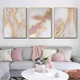 pittura a olio 100% fatto a mano dipinto a mano arte della parete su tela oro rosa marmo verticale paesaggio astratto contemporaneo moderno decorazione della c