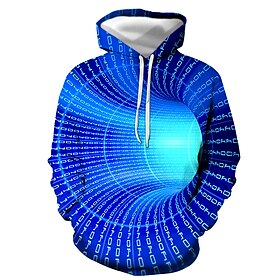 Homme Sweat à Capuche Jaune Rouge Bleu Violet Vert Capuche Graphic 3D Print Du Quotidien Sortie 3D Effet Grande Taille Décontractées Vêteme