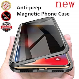 Phone Case For Samsung Galaxy S25 S24 S23 S22 S21 FE S21 Ultra Plus S20 Magnetic Adsorption Full Body Protective Anti peep Shockproof Transparent Privacy Tempe