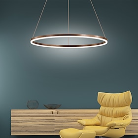LED Pendant Light 40/60/80cm 1-Light Ring Circle Design Dimmable Aluminum Painted Finishes Luxurious Modern Style Dining Room Bedroom Penda