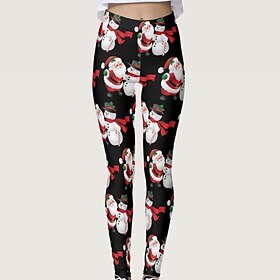 Women's Yoga Pants Tummy Control Butt Lift High Waist Yoga Fitness Gym Workout Tights Leggings Bottoms Christmas Black Spandex Winter Sports Activewear Stretch