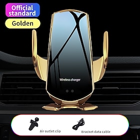 Q6 Wireless Car Charger Fast Charging Auto-Clamping Car Phone Holder Mount Car Air Vent Holder Compatible with iPhone 14/13/12/12ProMax/XS/XR/X/8/8 Samsung S22