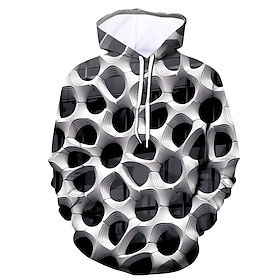 Herren Hoodie Sweatshirt Kapuze Schwarz Weiß Blau Purpur Grau Mit Kapuze Graphic Täglich Ausgehen 3D-Druck Übergröße Brautkleider Schlicht