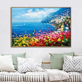 Oil Painting Handmade Hand Painted Wall Art Landscape Garden Rural Sea Mountain Home Decoration Décor Rolled Canvas No Frame Unstretched