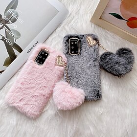 Phone Case For Samsung Galaxy S25 S24 S23 S22 S21 FE S21 Ultra Plus A34 A54 S20 A32 Back Cover Shockproof Heart Plush TPU Plush