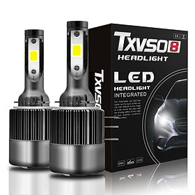 2pcs TXVSO8 Mini H15 Car Headlight Bulb LED 6000K White Running Lights 12V High Quality Diode Lamps 11000LM 55W/bulb With COB Chips For   V