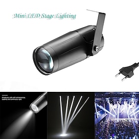 Party Lights Indoor LED Pinspot Stage Light 3W White Color with Single Stand for Dance Halls KTV Party Home Wedding Lighting Decoration