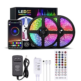 LED-Streifenlichter Bluetooth-Musiksynchronisation 40/30/20/10 M LED-Streifen Mit Farbwechsel 40 Tasten Fernbedienung Empfindlich Eingebaut