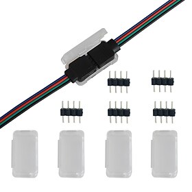 LED Light Strip Connector Waterproof Fixing Clip 4 Pin RGB Needle Male Type Waterproof Box Light Bar Accessory Box is Suitable for Fixing RGB 4Bin Connector Li